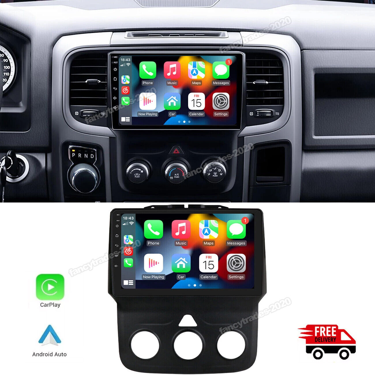 For 2013–2018 Dodge Ram 1500 2500 3500 Android 13 Carplay Car Stereo Radio Unit