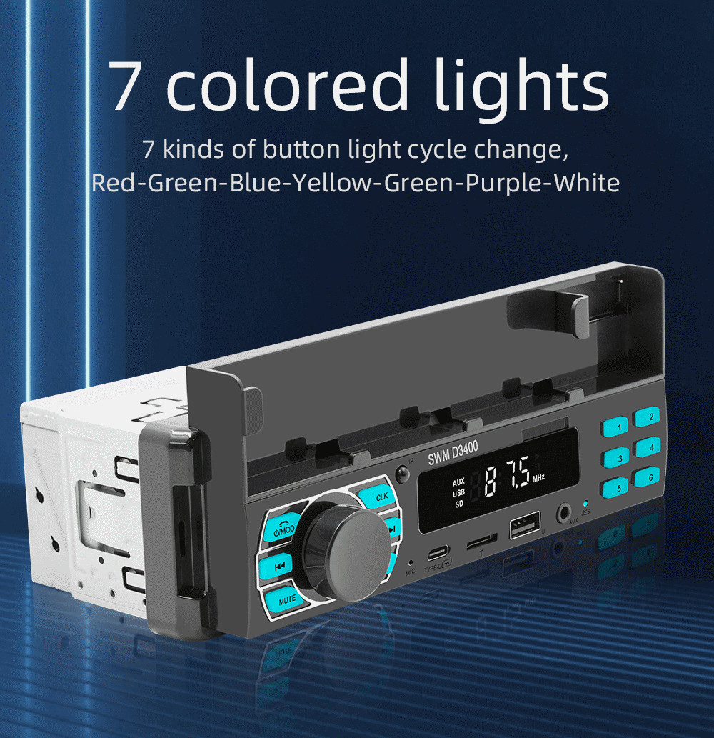 1DIN Car MP3 Player Stereo Radio Bluetooth In-Dash Digital Audio USB Positioner