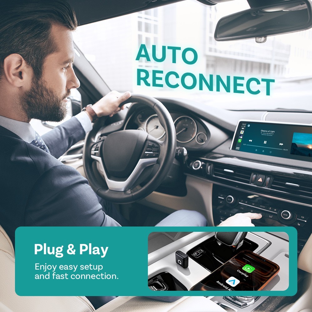 Ottocast Mini Wireless CarPlay & Android Auto Adapter,WiFi & Bluetooth Dongle US
