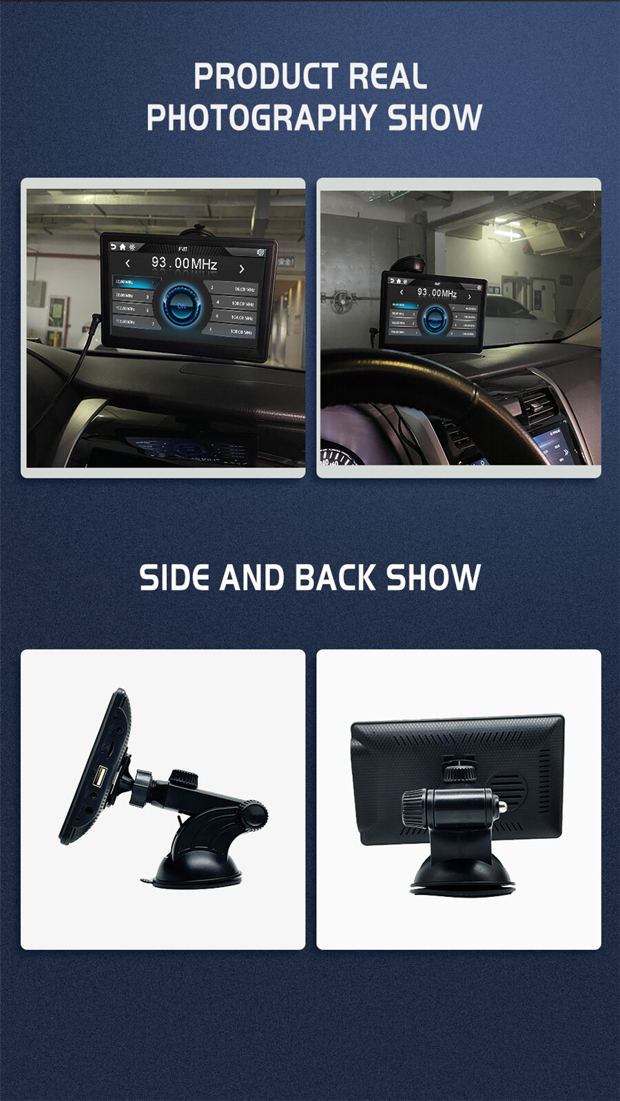 Portable Bluetooth Video MP5 Player 7in Monitor Wireless CarPlay Android Auto