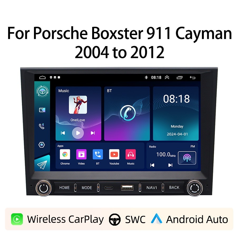 Car Radio For Porsche Boxster 911 Cayman 2004-2012 Wireless CarPlay Android Auto