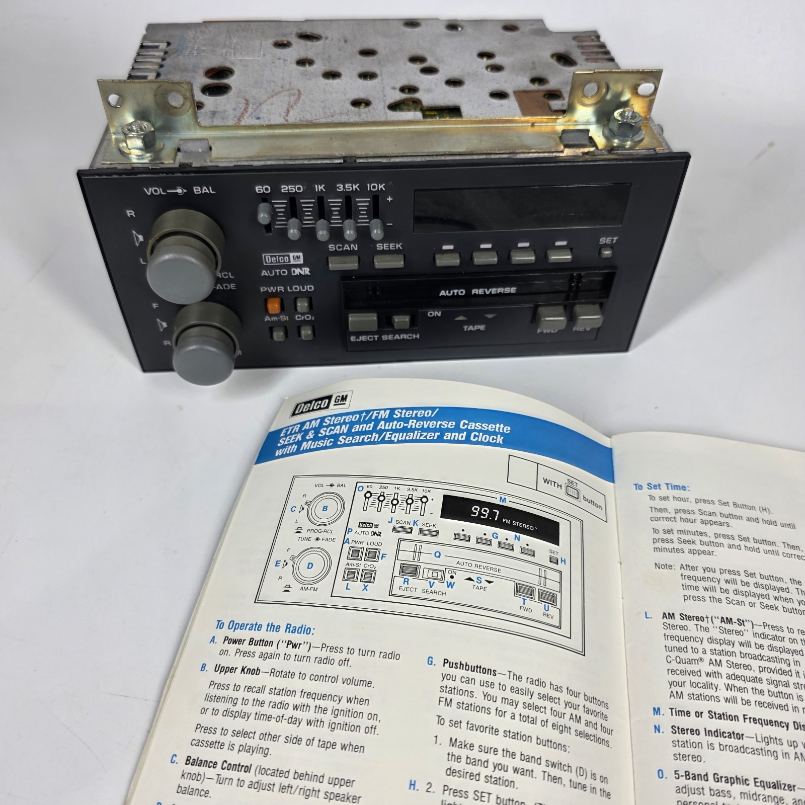 Rare 1984-1988 Fiero Firebird Trans Am Delco Radio Am Fm Cassette w/ Manual
