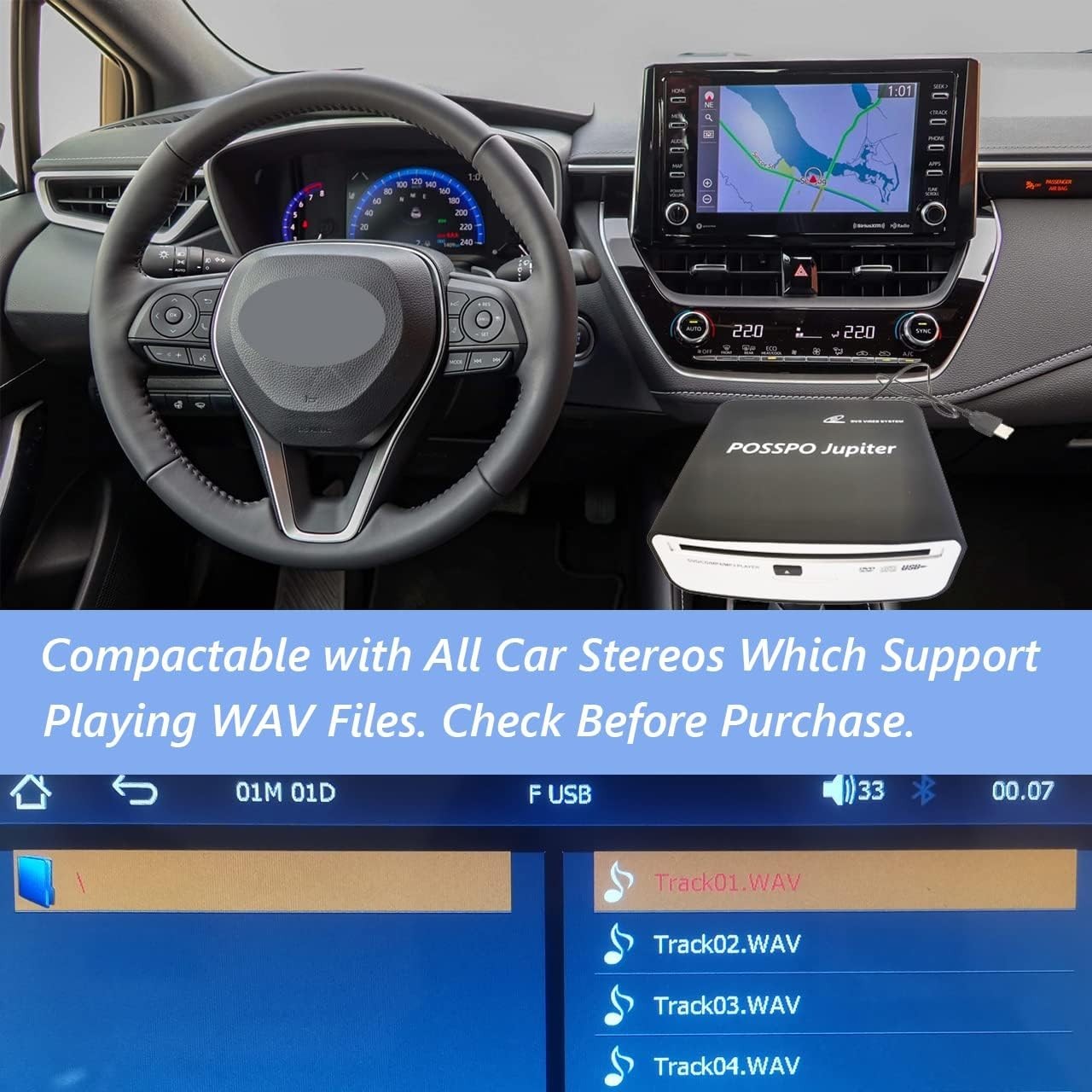 USB CD Player for Car Auto, Portable External CD DVD Player, USB Plug & Play