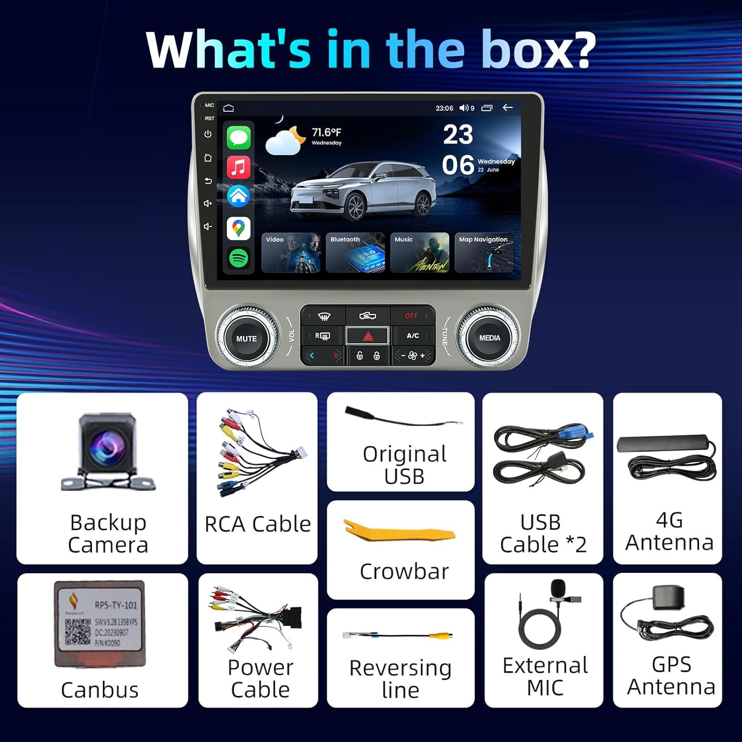 Car Stereo for Chevy Camaro 2010–2015 Wireless CarPlay & Android Auto AM/FM/RDS
