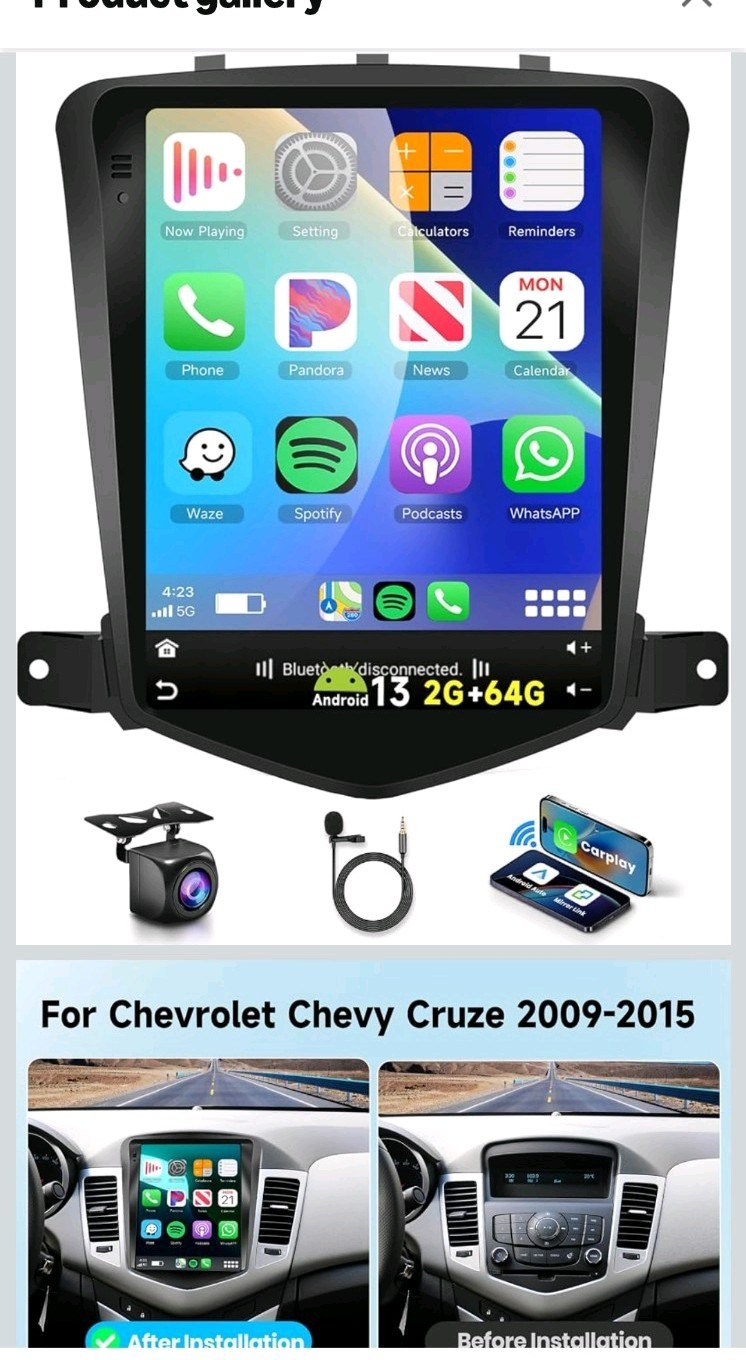 9.7″ Android13 Car Radio Stereo For 2009-2015 Chevy Cruze Carplay GPS FM BT Navi