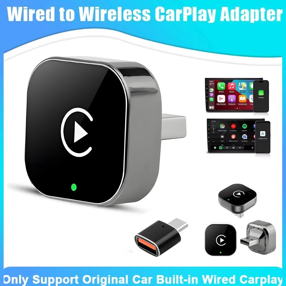 2026 USB Wireless CarPlay Adapter For iPhone Apple Wireless Dongle Plug Play