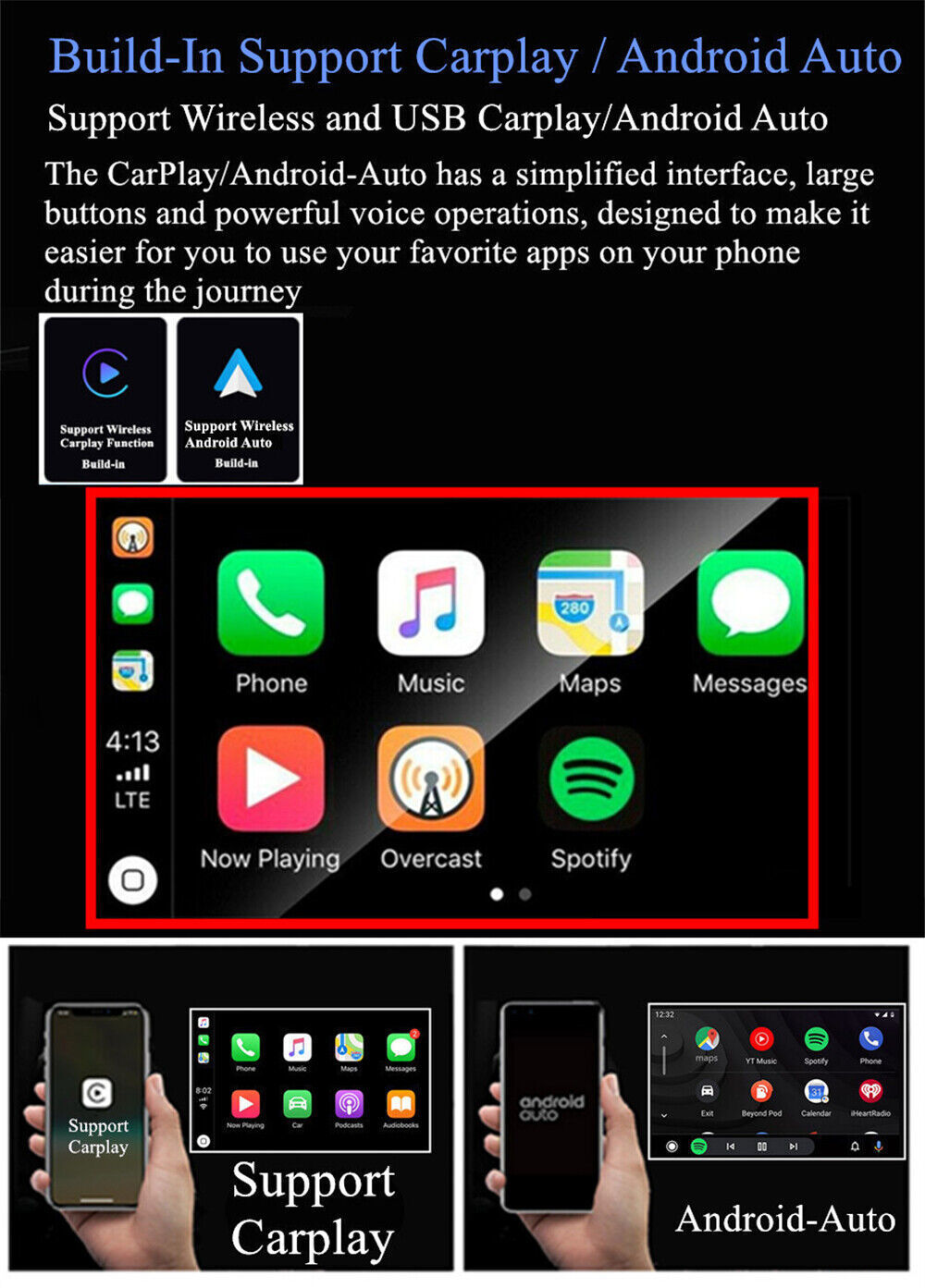 For Ford Transit Connect 2014-2018 Carplay 9″ Android 13.0 Stereo Radio GPS Wifi