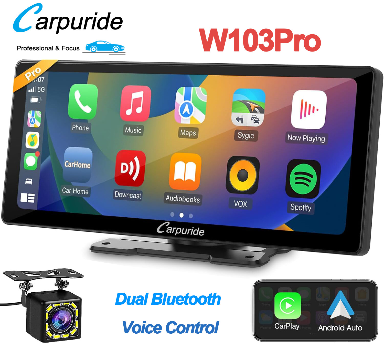 Carpuride 10.3” IPS Touch Screen Wireless Carplay Android Auto Car Radio Receive
