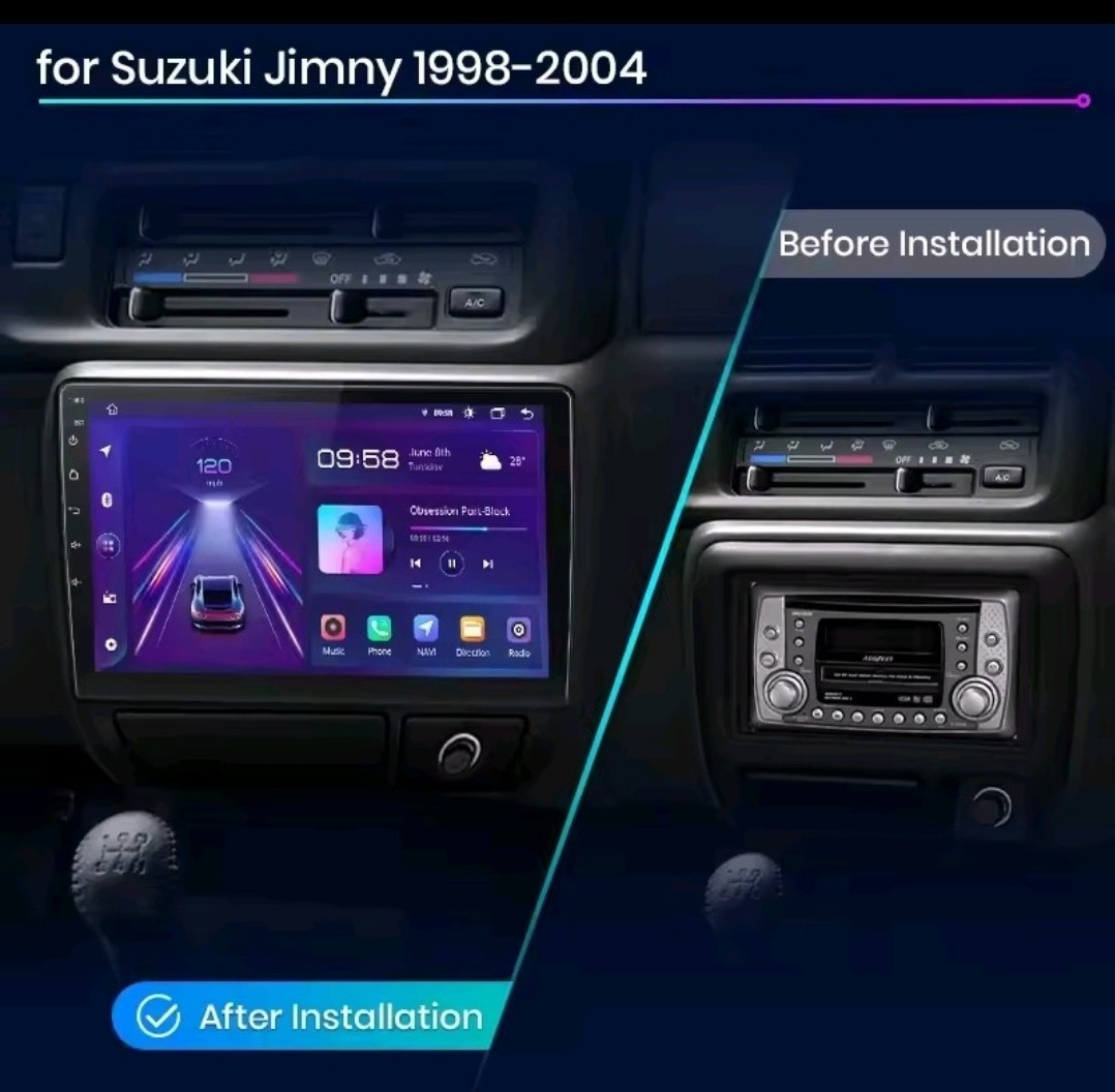 2 DIN 9″ RADIO FOR SUZUKI JIMNY ANDROID BLUETOOTH USB WI-FI GPS CARPLAY 98/04
