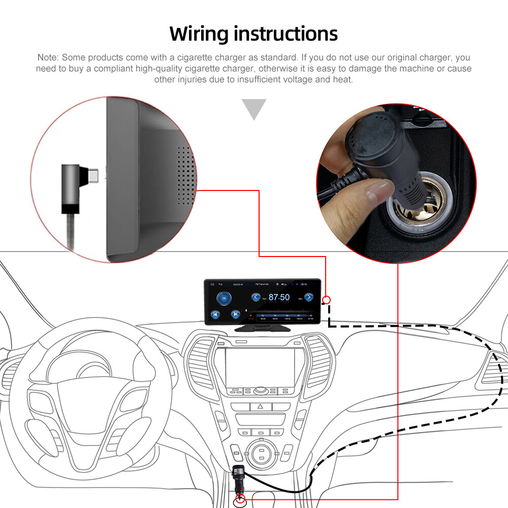 10.26″ Portable Touch Screen Bluetooth Car Stereo Wireless IOS CarPlay/Android