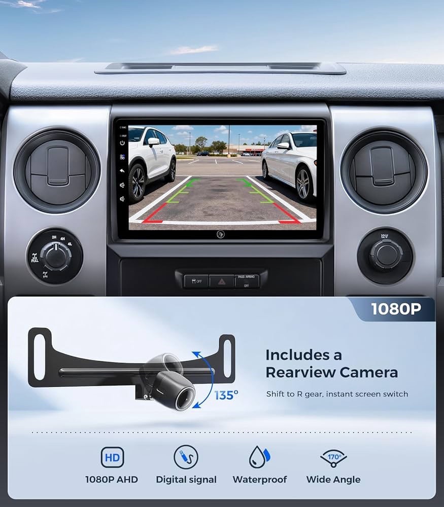 9 Inch QLED Linux Car Stereo Radio for Ford F150 2009-2012 Wireless CarPlay