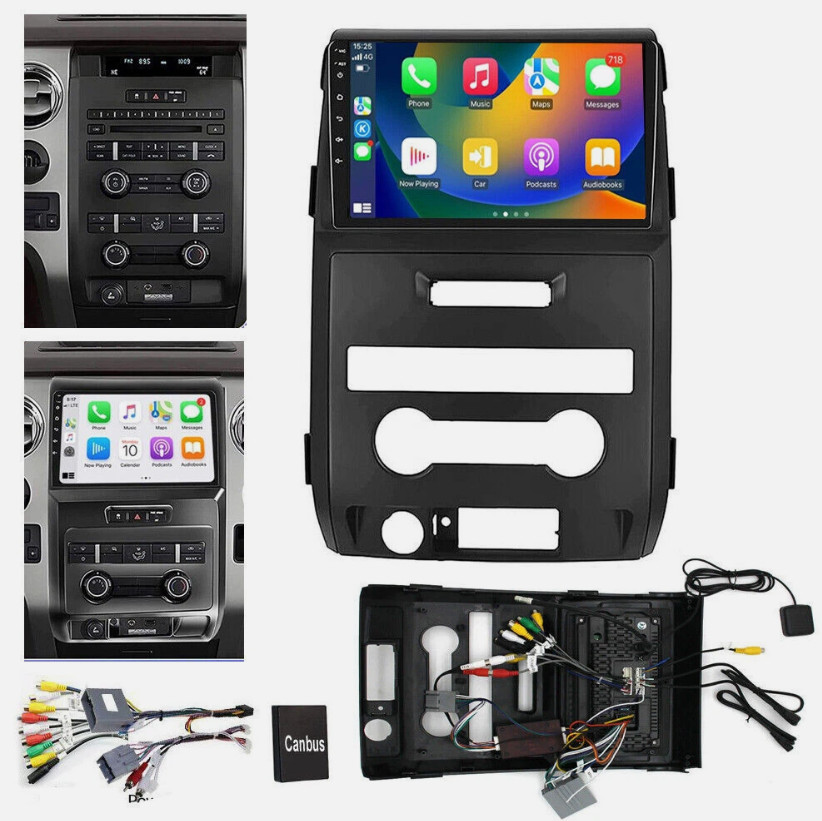 FOR FORD F150 2009-2014 F-150 APPLE CARPLAY ANDROID 15 CAR RADIO GPS NAVI Flush