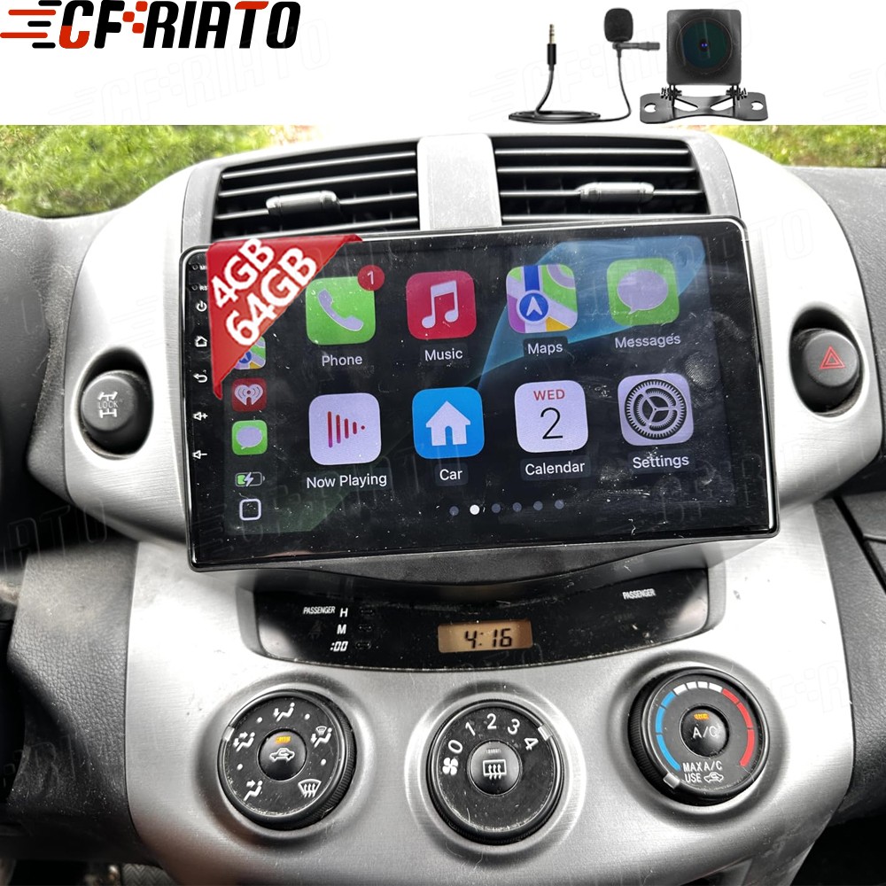 For 2007-2011 Toyota RAV4 Carplay Car Stereo Radio GPS Android 15 4+64GB Camera