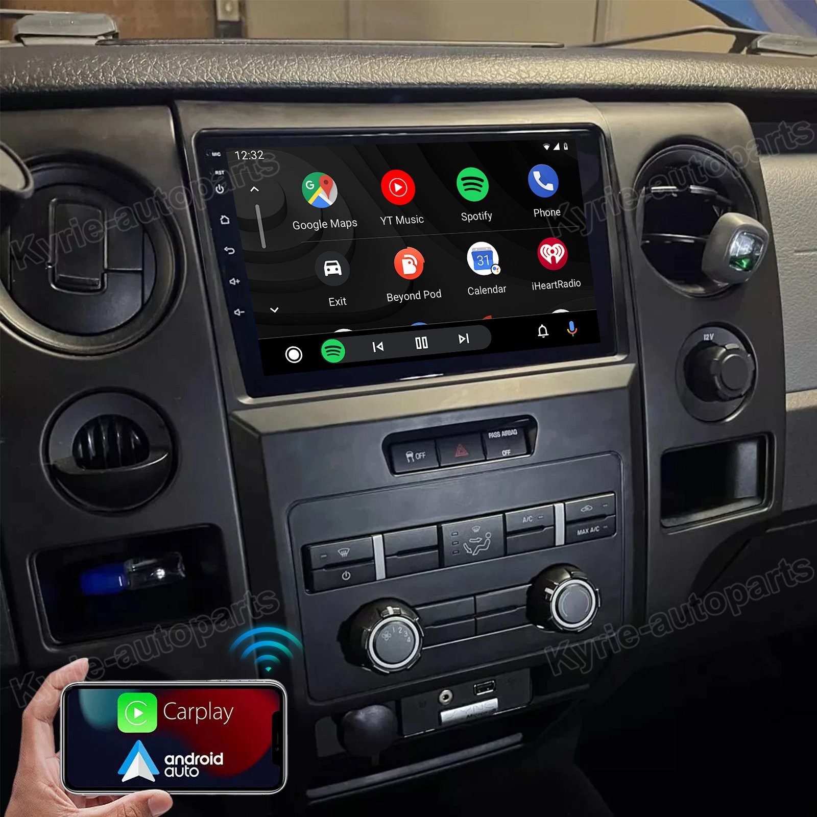 For Ford F150 F-150 2009-2014 32GB Carplay Android 15 Car Stereo Radio GPS WIFI