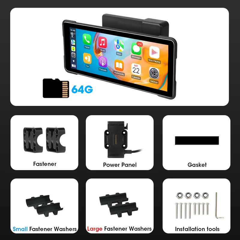 Janstie New Motorcycle CarPlayGPS Portable Digital Moto Dashboard Display Screen