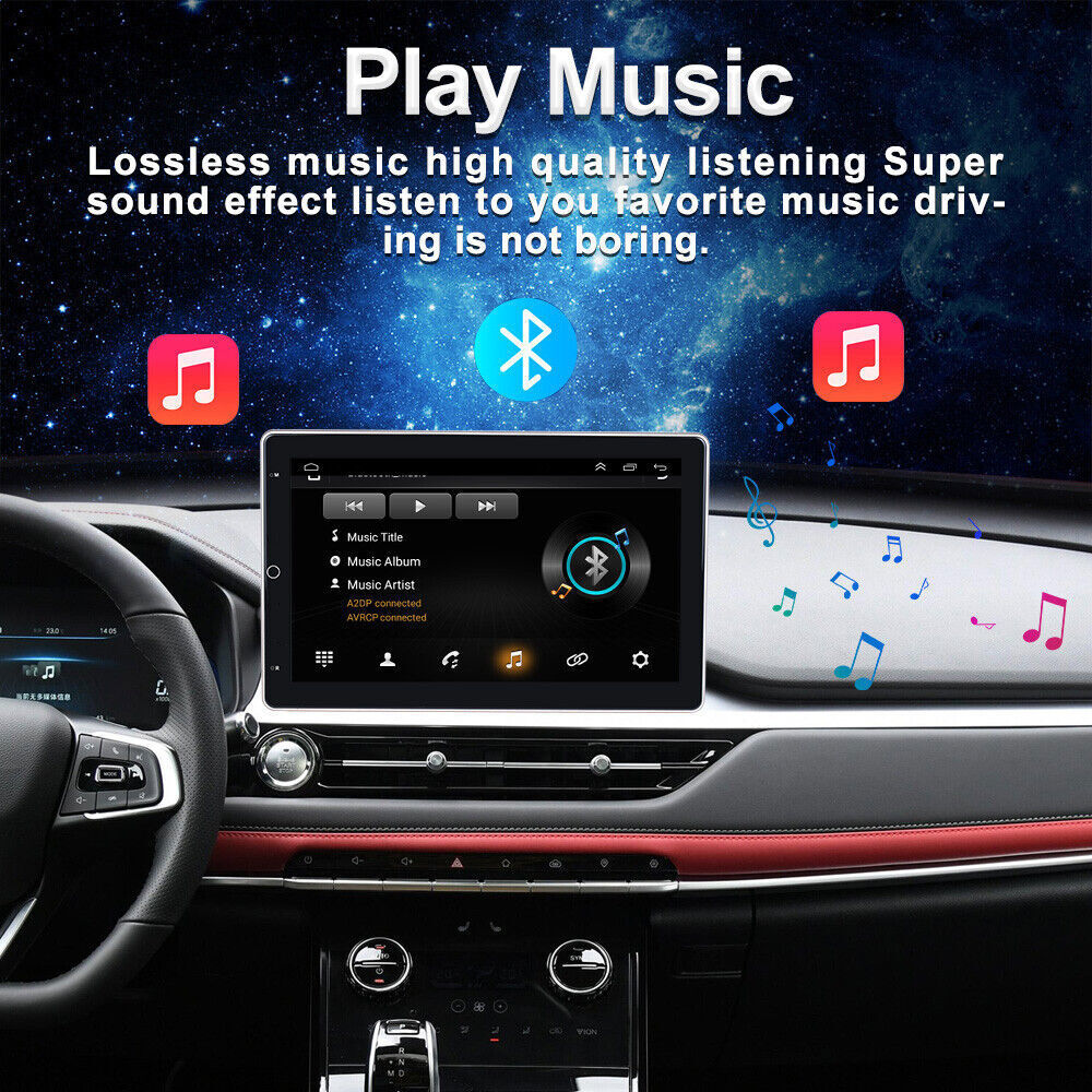 10″ 2DIN Android 13.0 Car Stereo Radio Carplay GPS Wifi Rotatable Screen 2G+32G