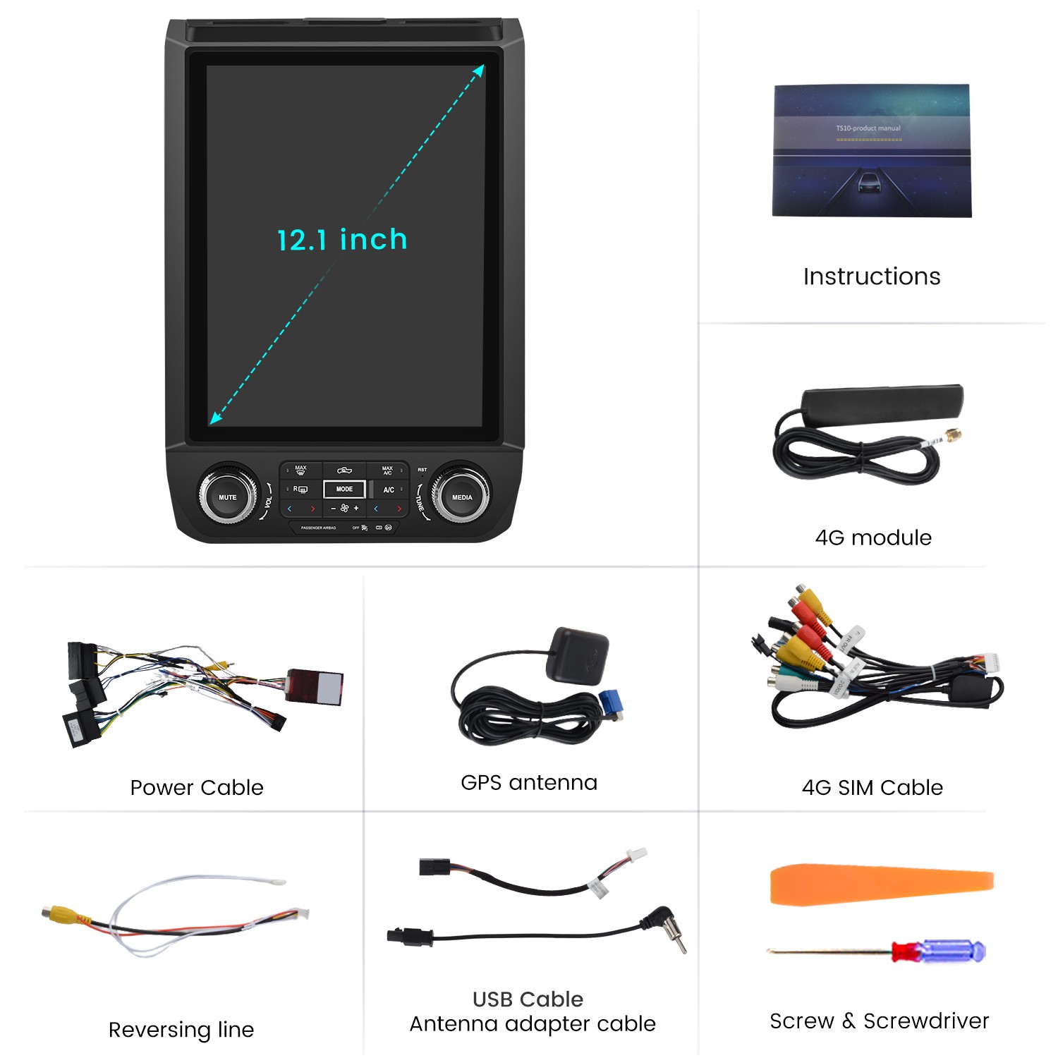 For Ford F150 2015-2021 4+64G Carplay 8Core Android15 12.1″Car Radio GPS Navi 4G