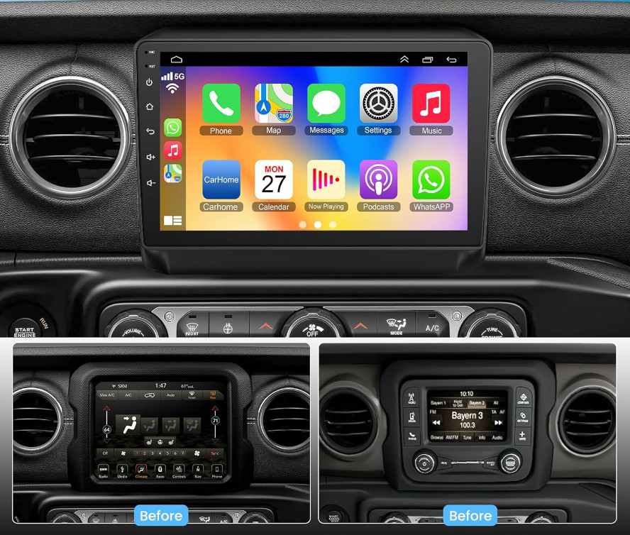 9INCH Car Radio for Jeep Wrangler JL Gladiator JT 2018-2023 Stereo GPS Navi