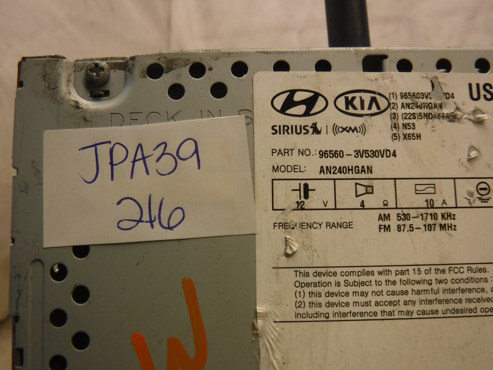 15 16 17 Hyundai Azera Gps Navigation Radio Cd 96560-3V530VD4 JPA39