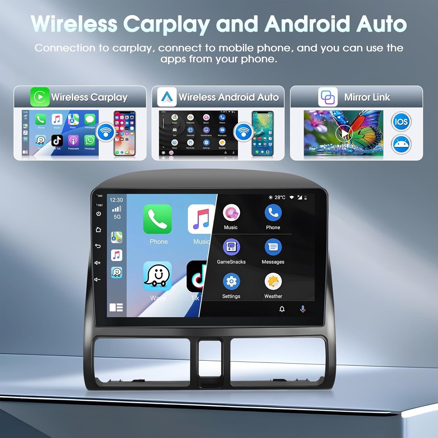2002-2006 Honda CR-V 9 Inch Android Car Stereo Wireless CarPlay Android Auto GPS