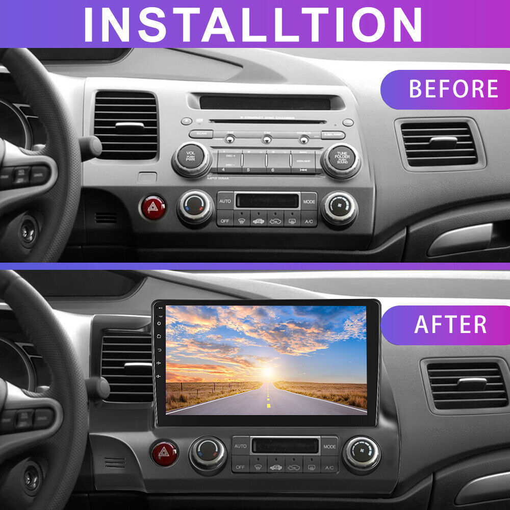 Apple Carplay Car Stereo Radio For Honda Civic 2006-2011 Android 15 GPS Navi BT