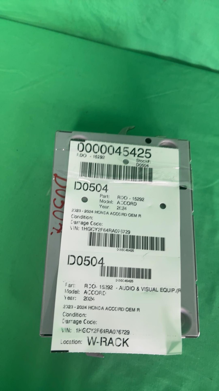 2023 – 2024 HONDA ACCORD OEM RADIO RECEIVER ID 8A501-30A-AB10-M1