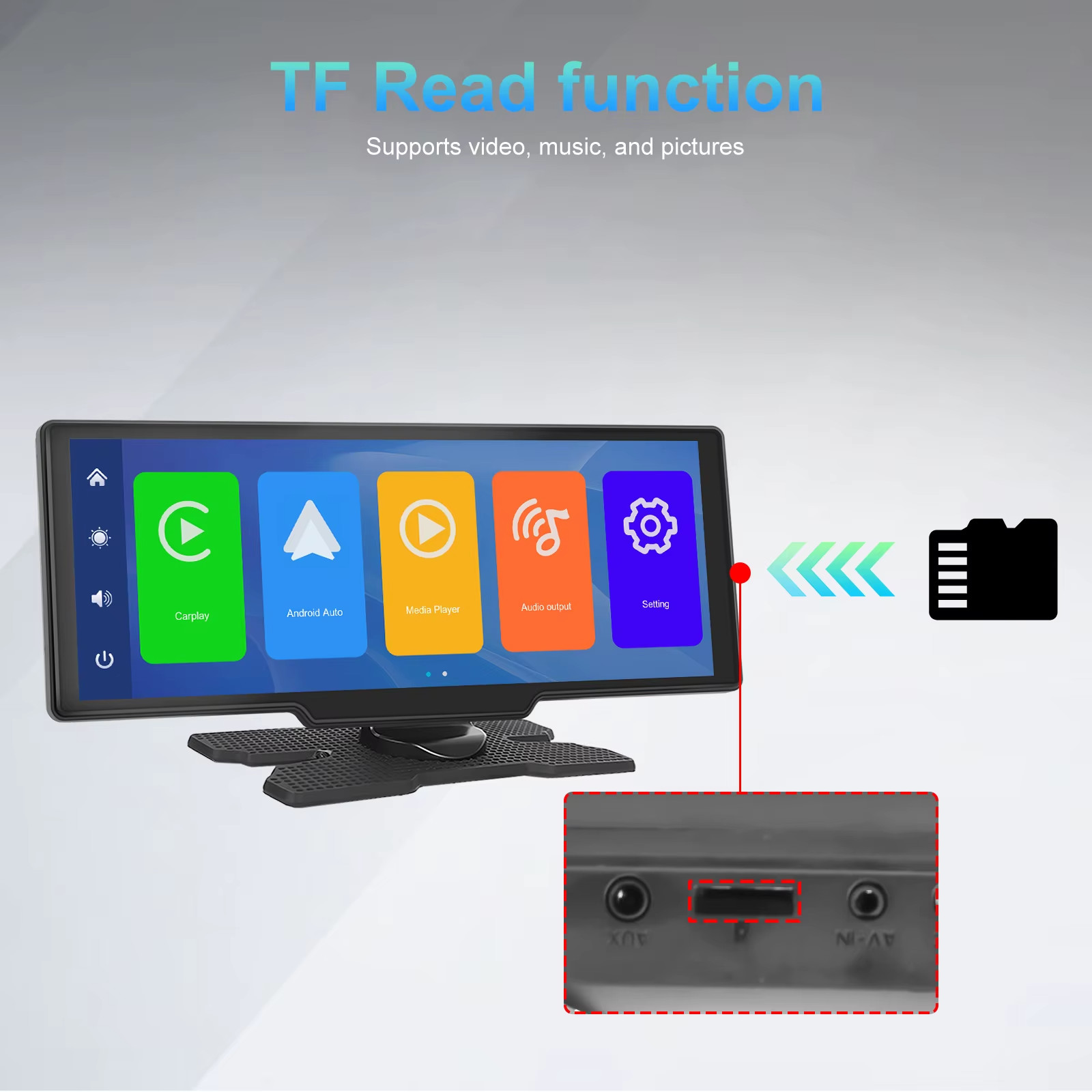 Portable Wireless Apple CarPlay Android Auto IPS Screen MP5 Car Stereo