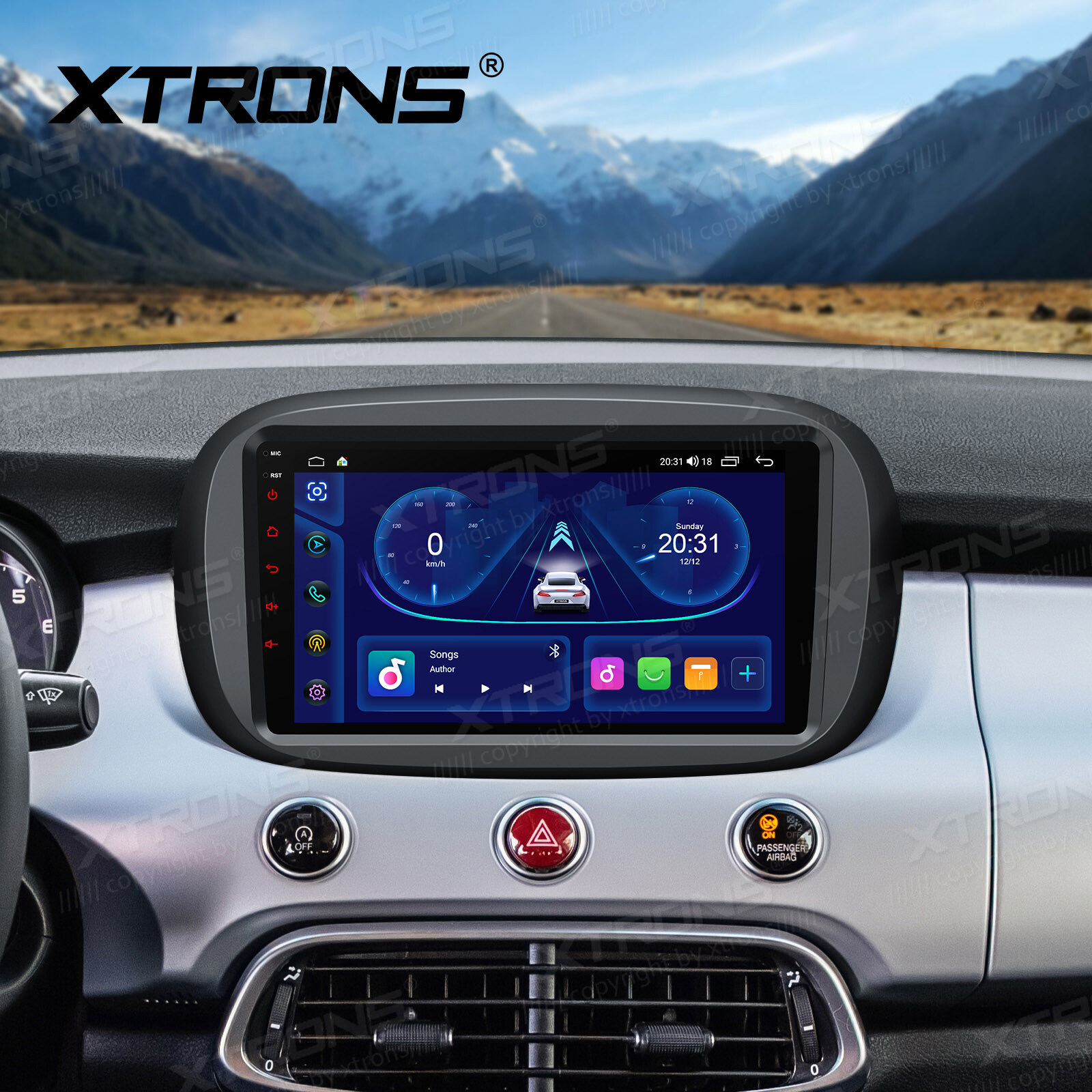 9″ Android 14 Octa Core 4+64GB CarPlay GPS Stereo Radio For Fiat 500X 2015-2020