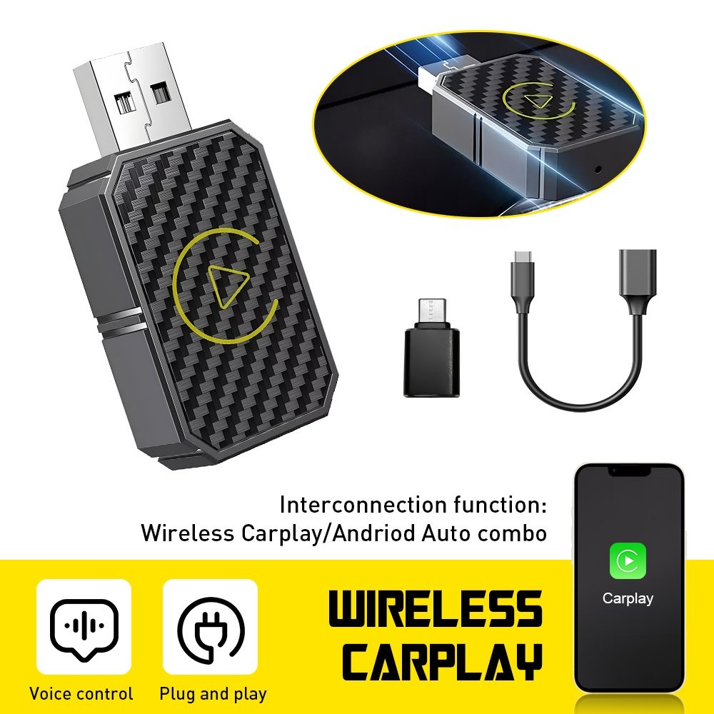 Auto Car Play Wireless Adapter CarPlay Wireless Adapter for iPhone IOS- Android