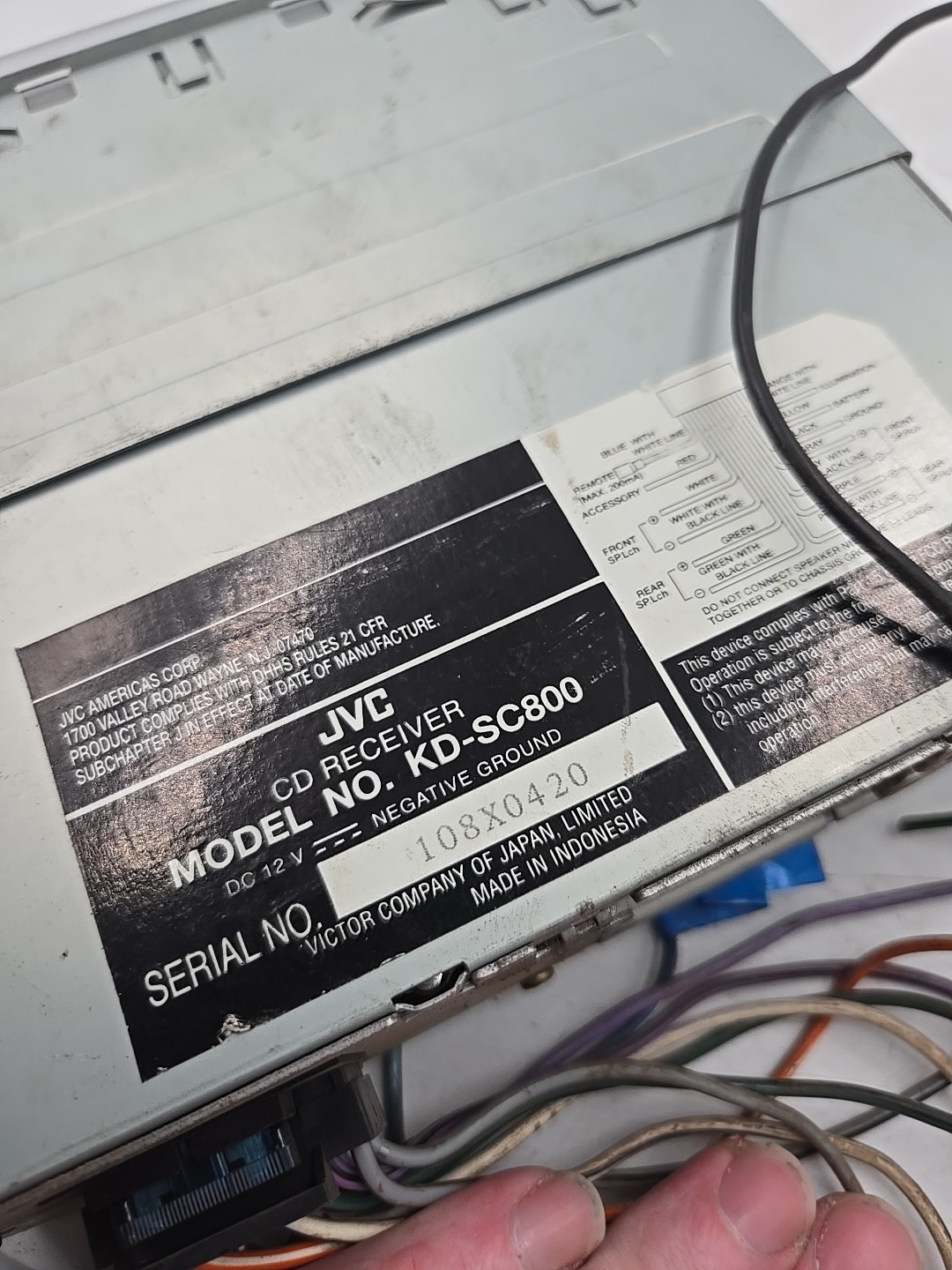 JVC CD Receiver KD-SC800 For Parts And Repair