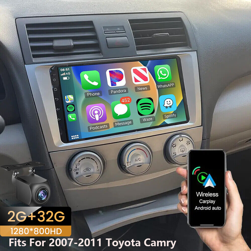 Android 12 Apple CarPlay GPS Navi For Toyota Camry 2007-2011 Car Stereo Radio
