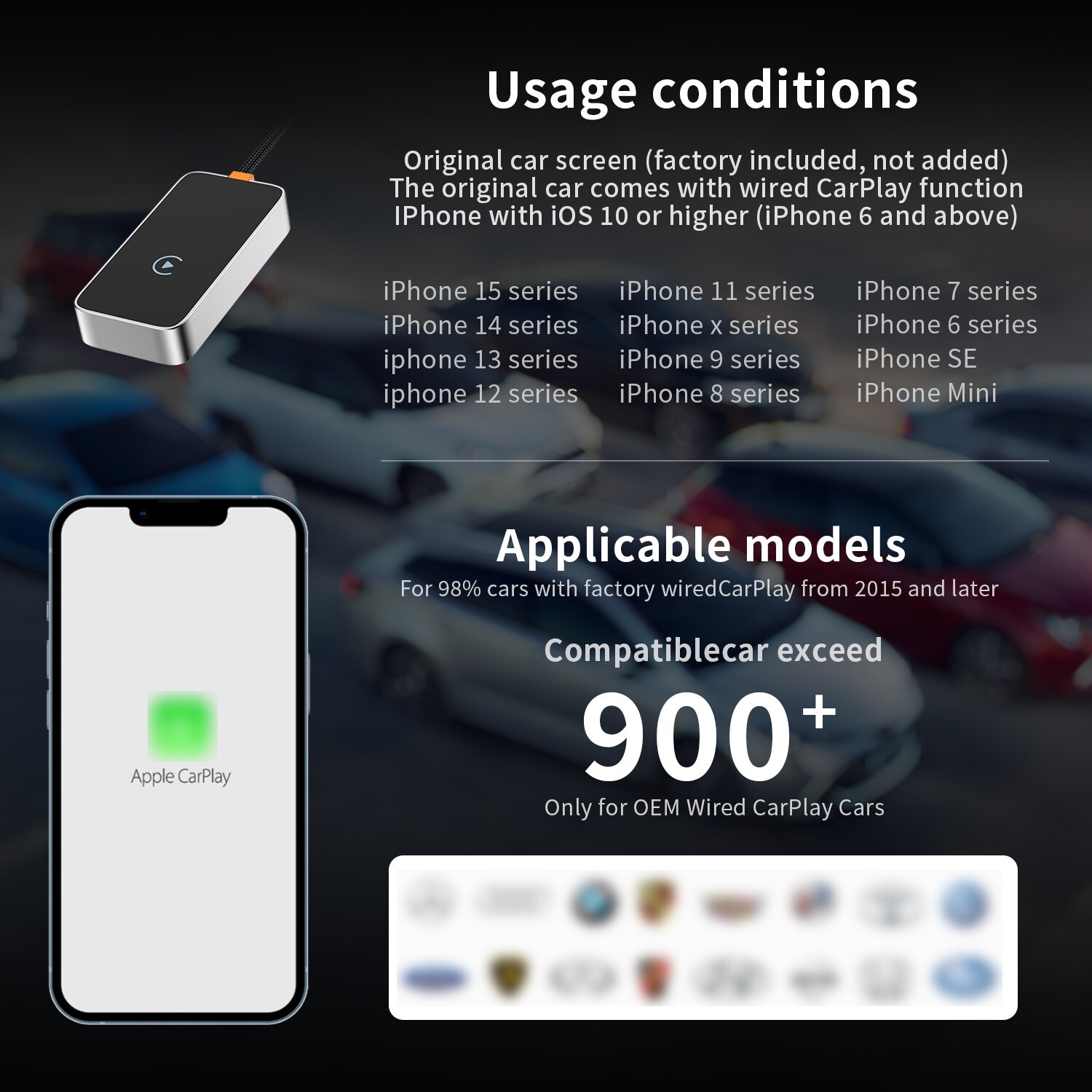 Wireless CarPlay Adapter For iPhone AND Android USB and TYPE C
