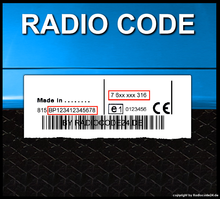 █►RADIO CODE fits Blaupunkt Fiat 500 350 194 186 169 188 199 233 CC CD