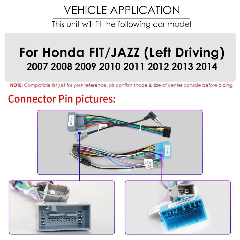 For Honda JAZZ FIT 2007-2014 10.1″ Android 14 Car Stereo Radio WIFI GPS SWC 32GB