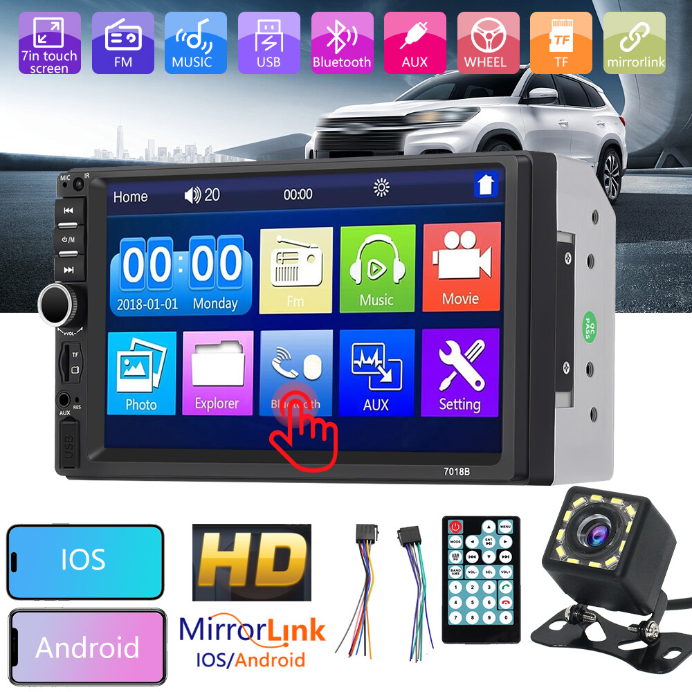 Radio Estereo De Pantalla Para Coche Carro WiFi Doble Din Bluetooth MP5 Player