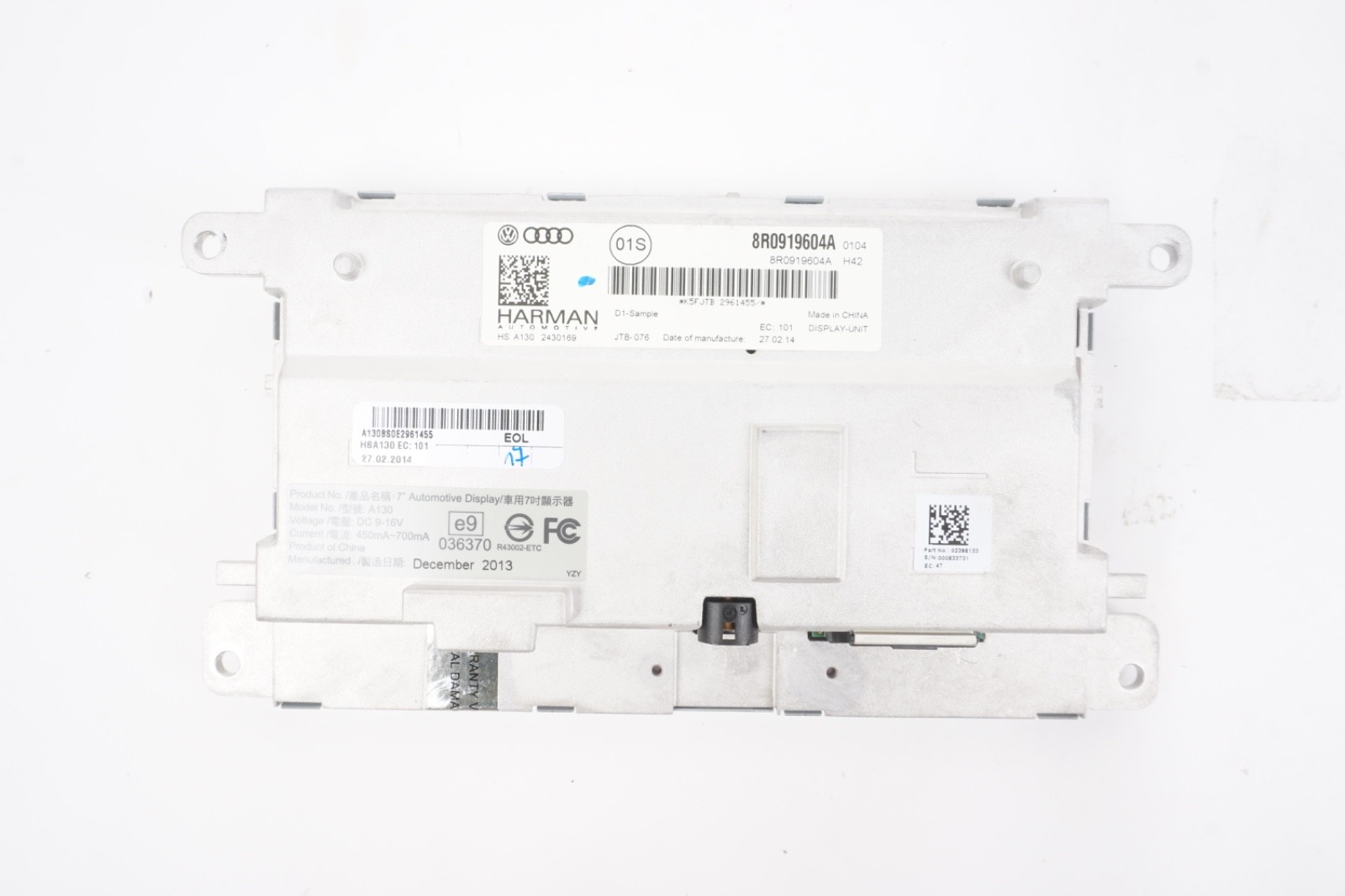2015 2016 2017 AUDI Q5 Q7 RADIO DASH INFO DISPLAY SCREEN OEM 8R0919604A