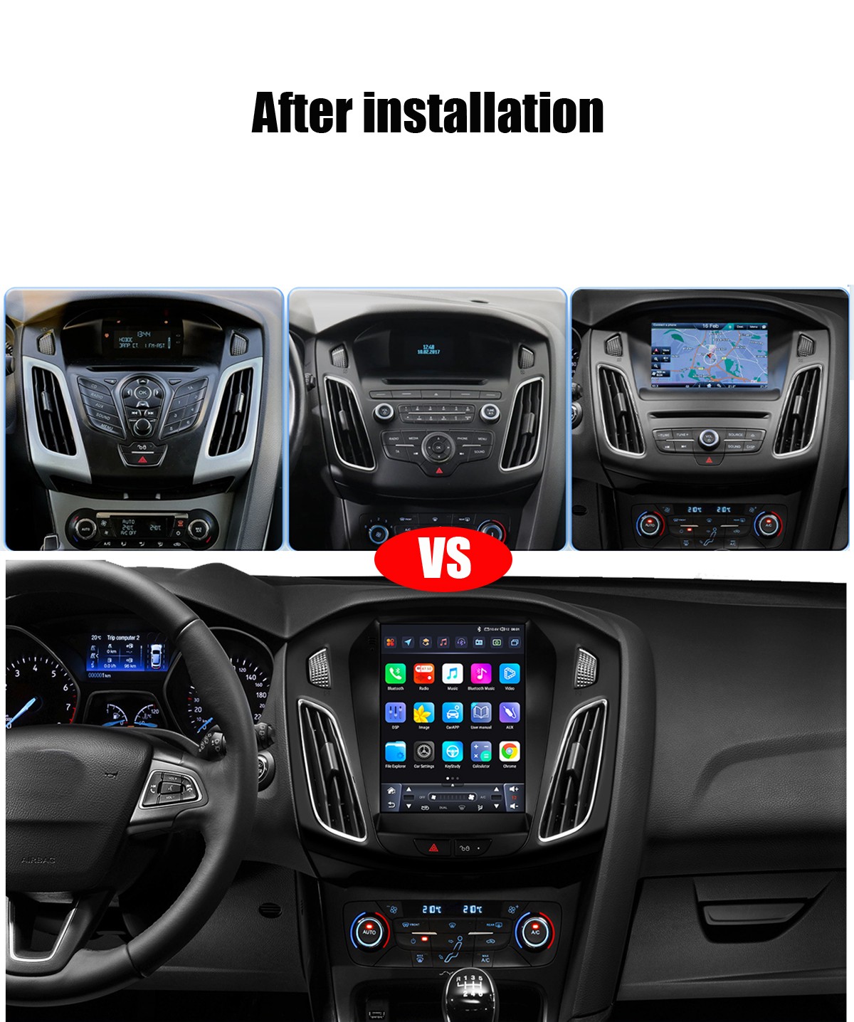 Android Car Stereo Sat Nav System For Ford Focus Mk3 BT CarPlay GPS dab CarPlay DSP
