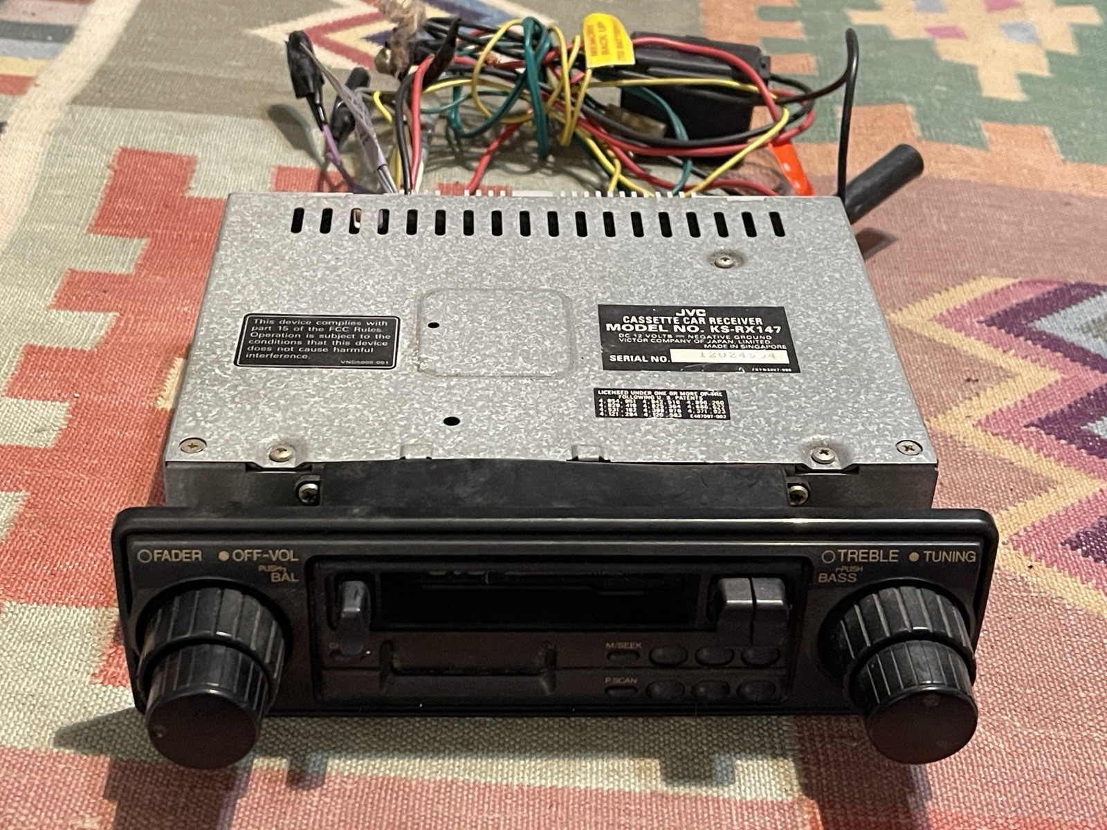 JVC Cassette Player Radio KS-RX147 Vintage AM/FM Car Audio Radio JVC