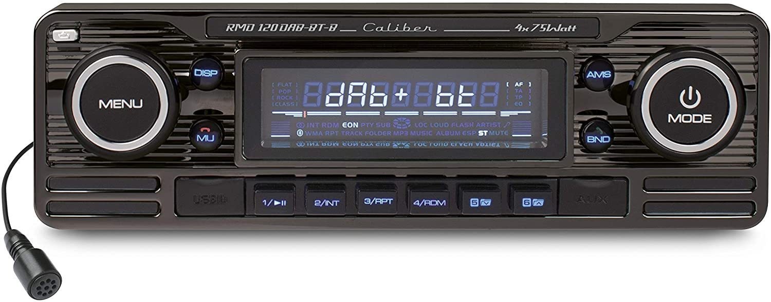 Caliber RMD120DAB/B DAB+ USB Bluetooth Radio Tuner Vintage Retro Black + Antenna