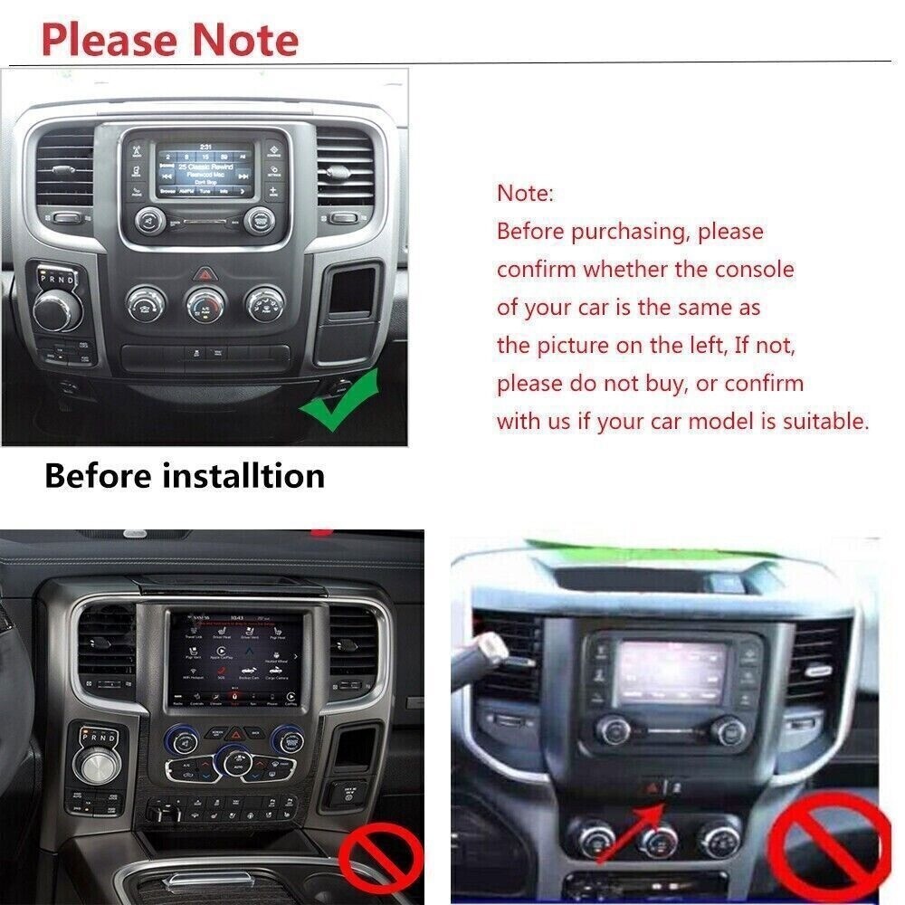 Car Stereo 4+64GB For Dodge Ram 1500 2500 3500 2013-2018 Android15 Radio GPS Cam