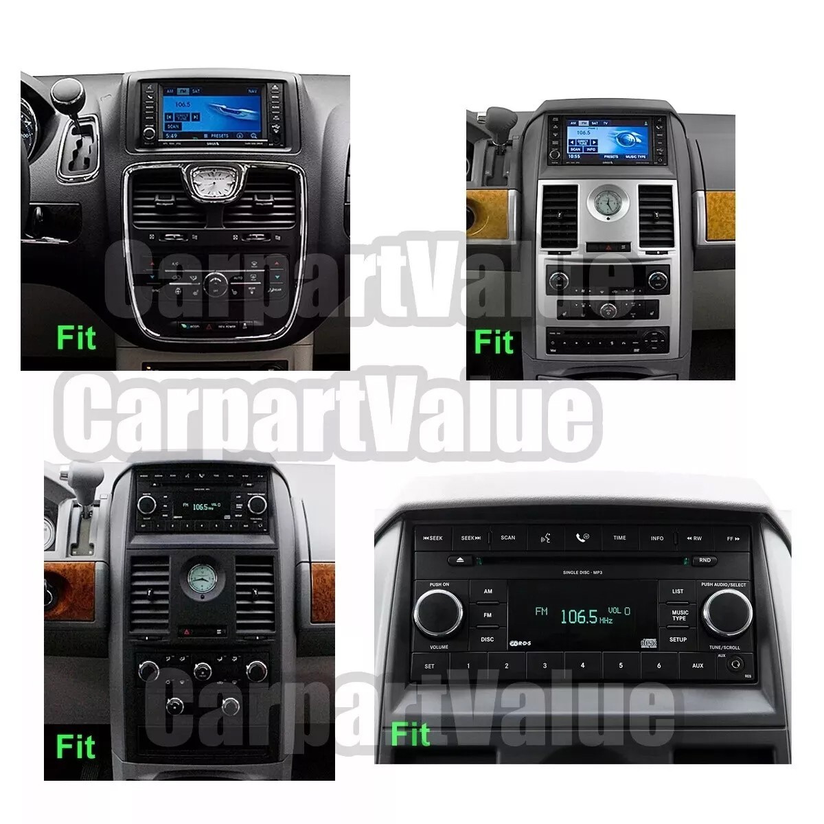 10.1″ For 2008-2012 Chrysler Town & Country Android 15 CarPlay Stereo Radio GPS