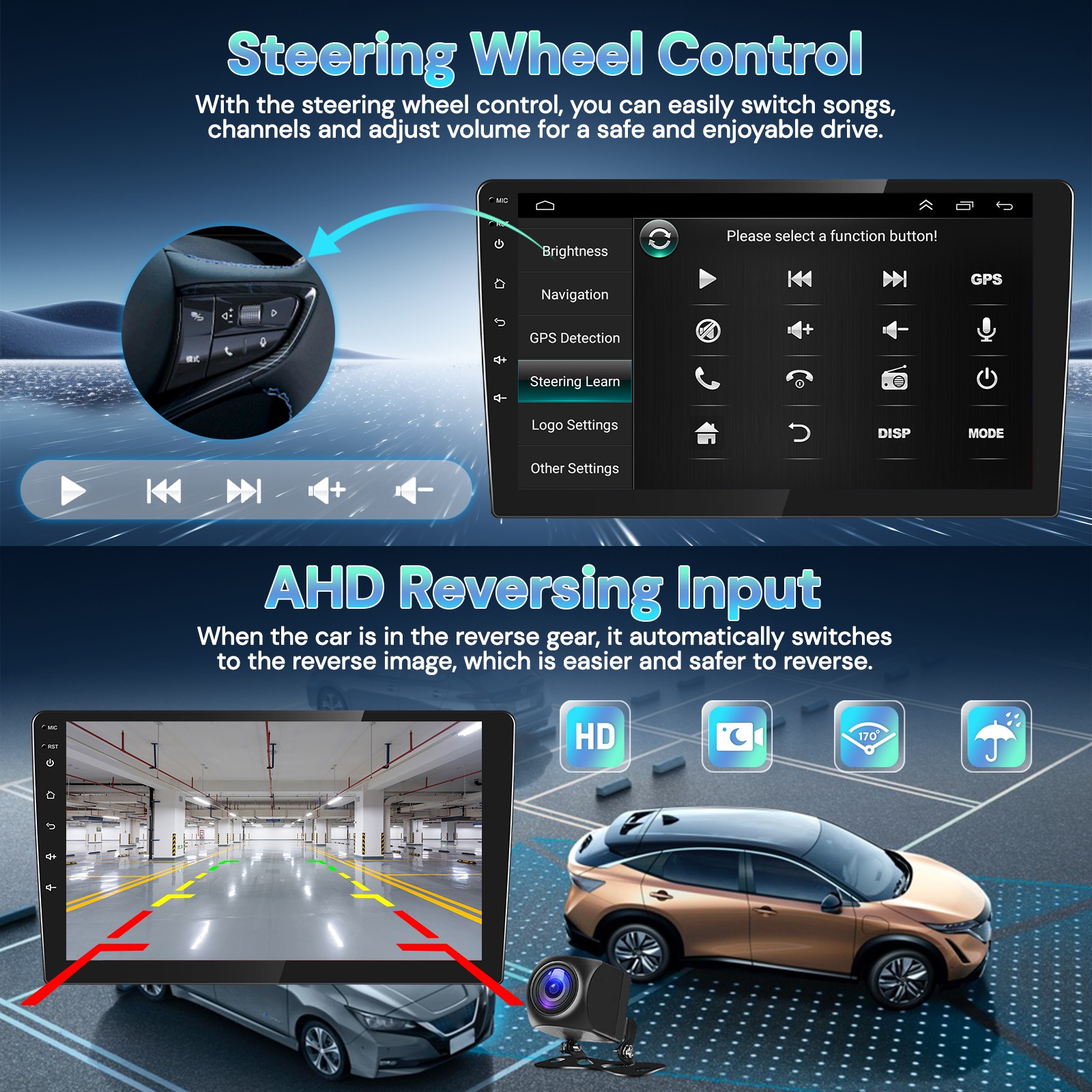 64G Car Stereo Radio For Honda Civic 2016-2020 Carplay Android15 FM/RDS Sat Navi