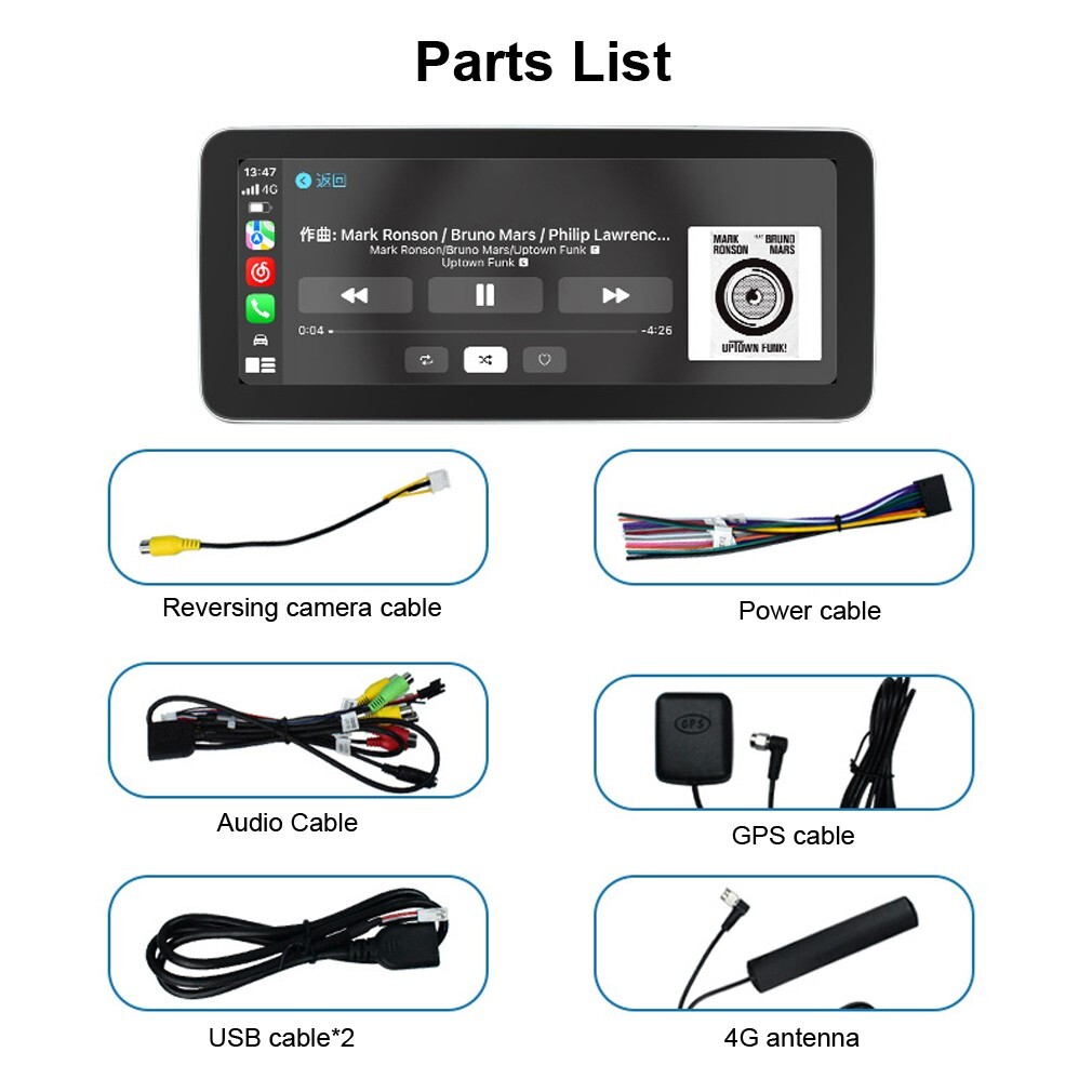 12.3 Inch Android 10.0 Car Stereo GPS Navigation Wireless Carplay Video Player