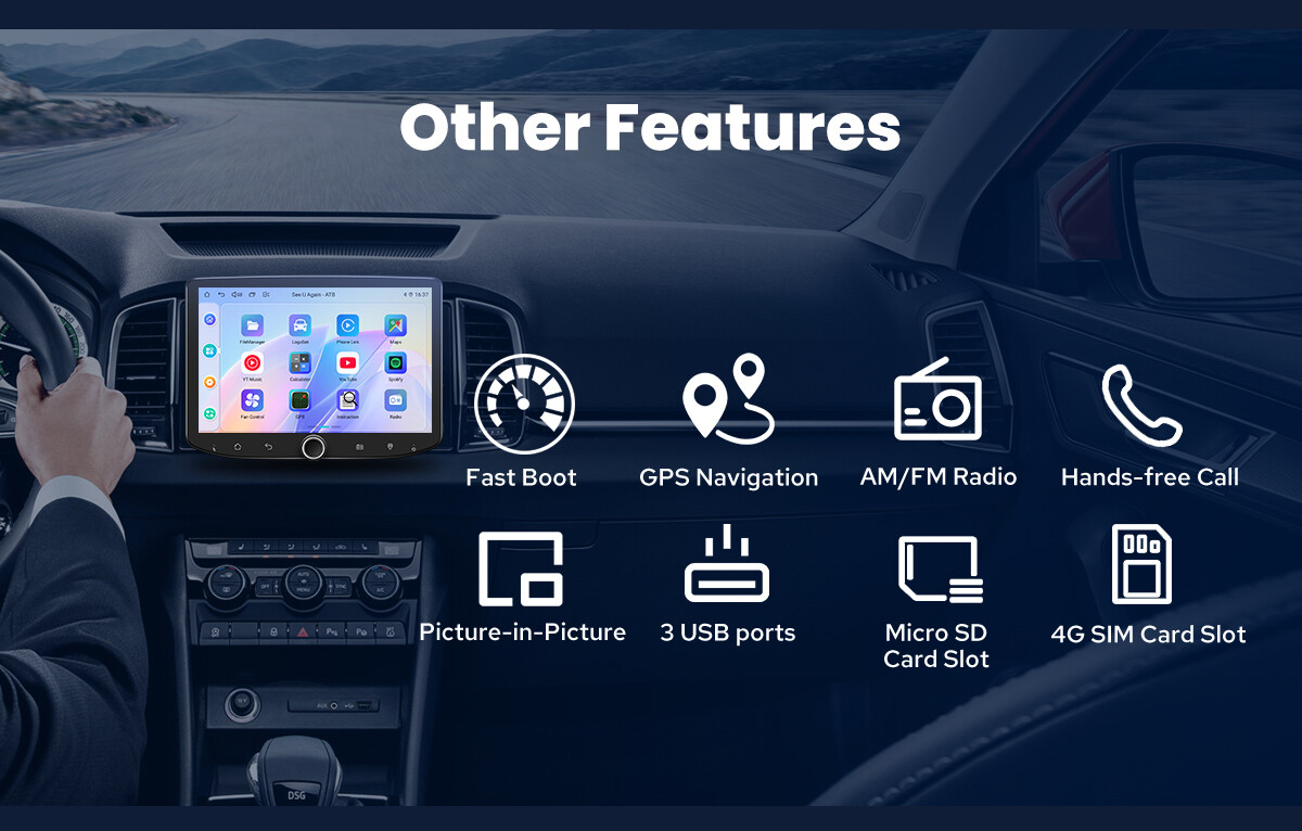 8 inch Single Din Touchscreen Apple Carplay Radio with Volume Knob DSP FM WiFi