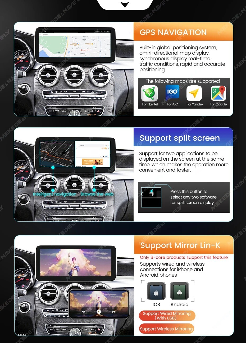 12.3″ 128GB Carplay For Mercedes-Benz A/GLA/CLA-Class C117 W176 X156 Car Stereo