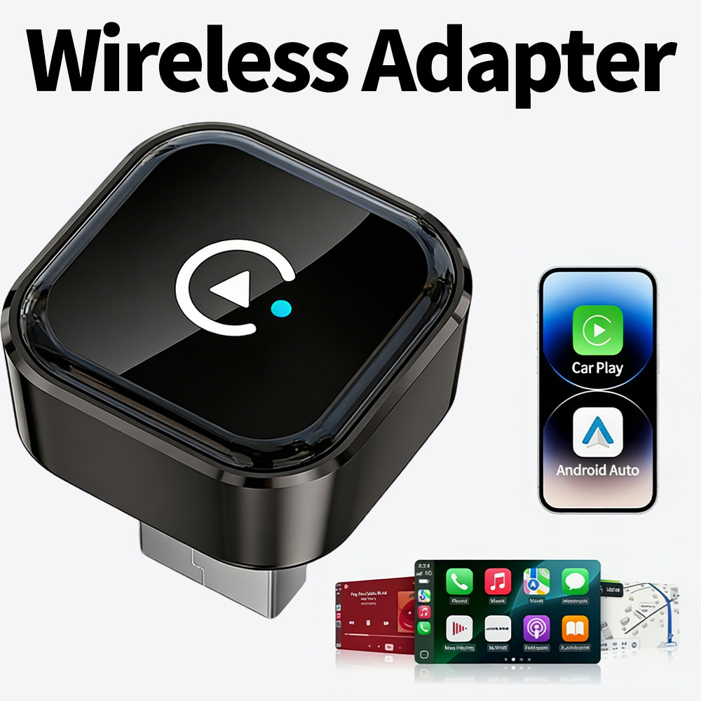 Wireless USB Carplay Adapter Dongle For iPhone Apple Android Auto Plug &Play