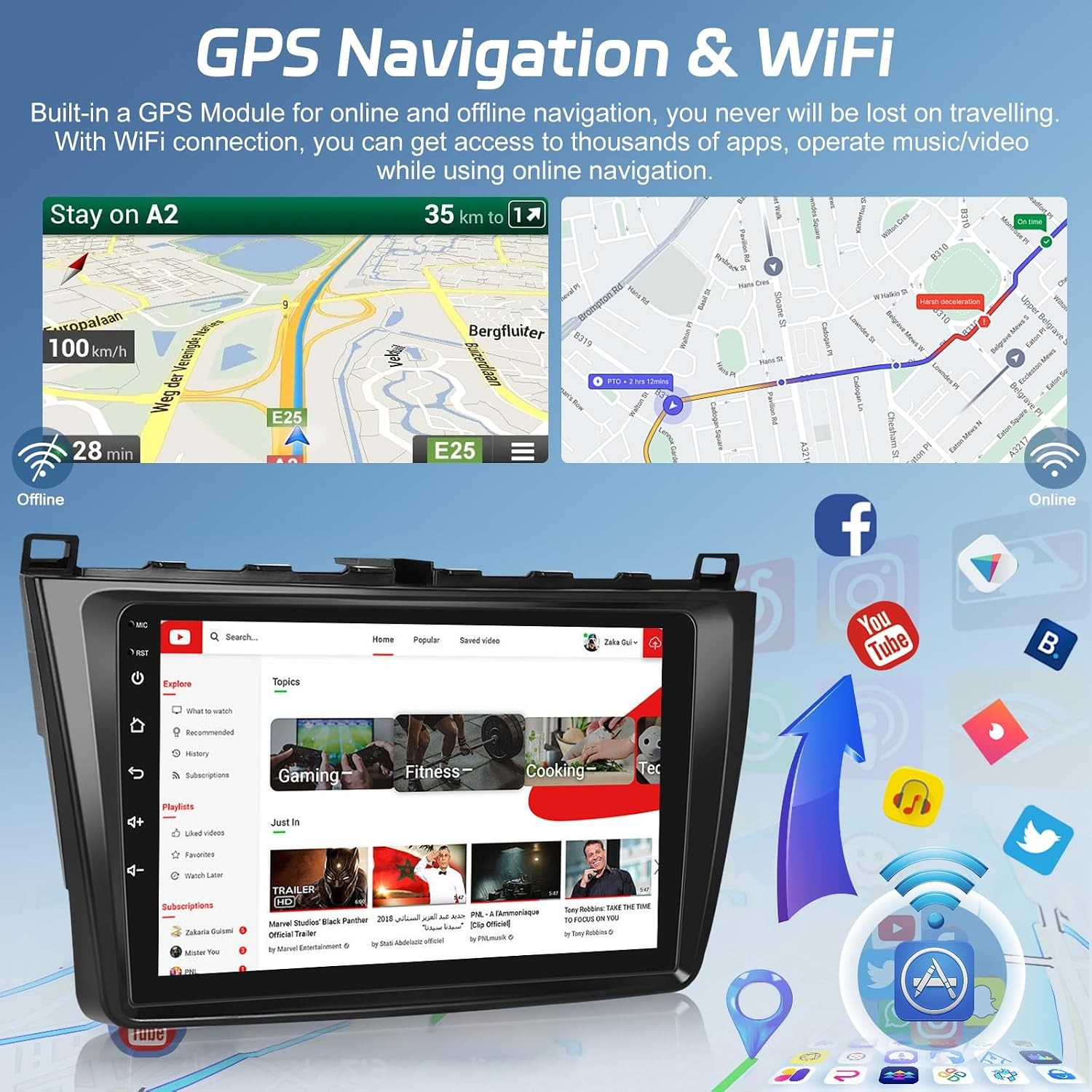 4+64G Head Unit For Mazda 6 2009-2013 Apple Carplay Car Radio Stereo Android 15