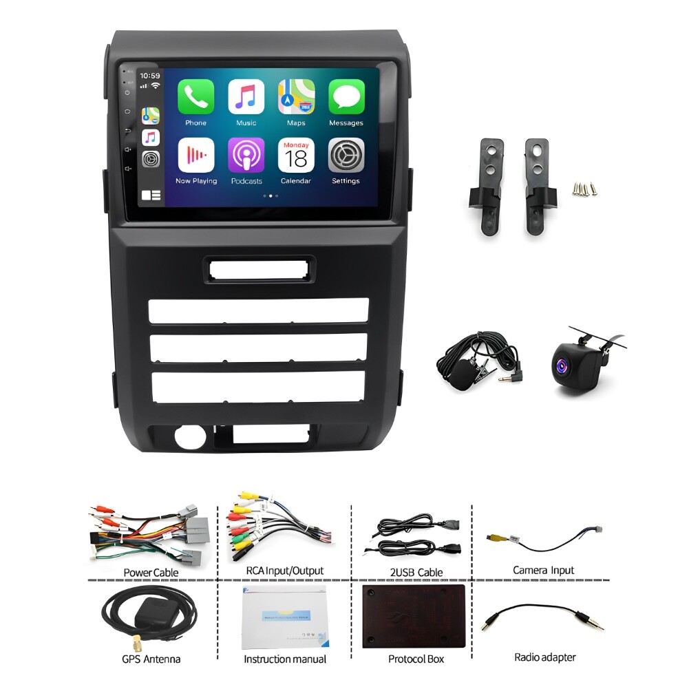 For Ford F150 2009-2014 Fit For Carplay Android 13 Car Stereo Radio GPS BT WiFi
