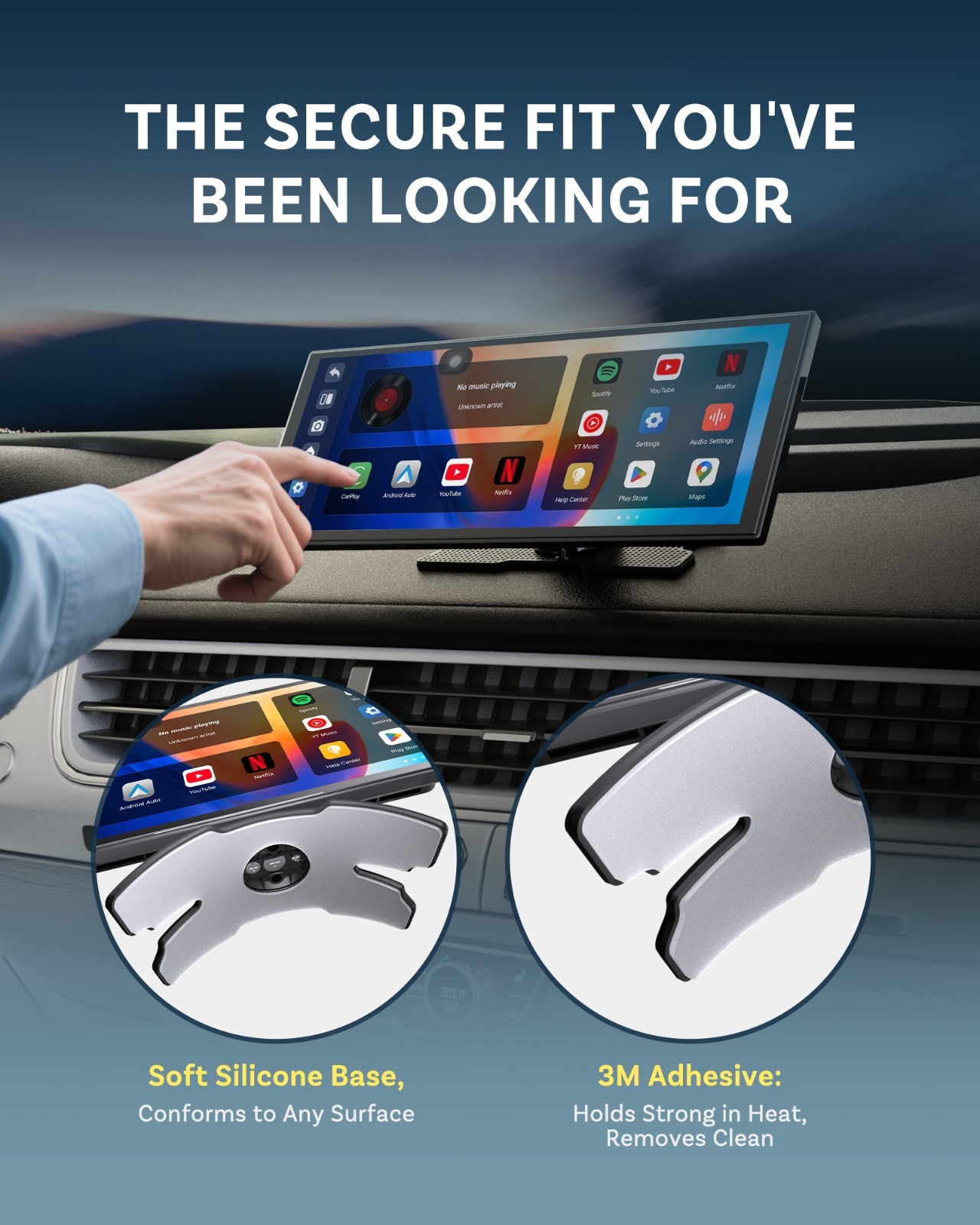 Ottocast AI Touch Screen 11″ AI-Gemini & Video Wireless Carplay+Android w/Camera