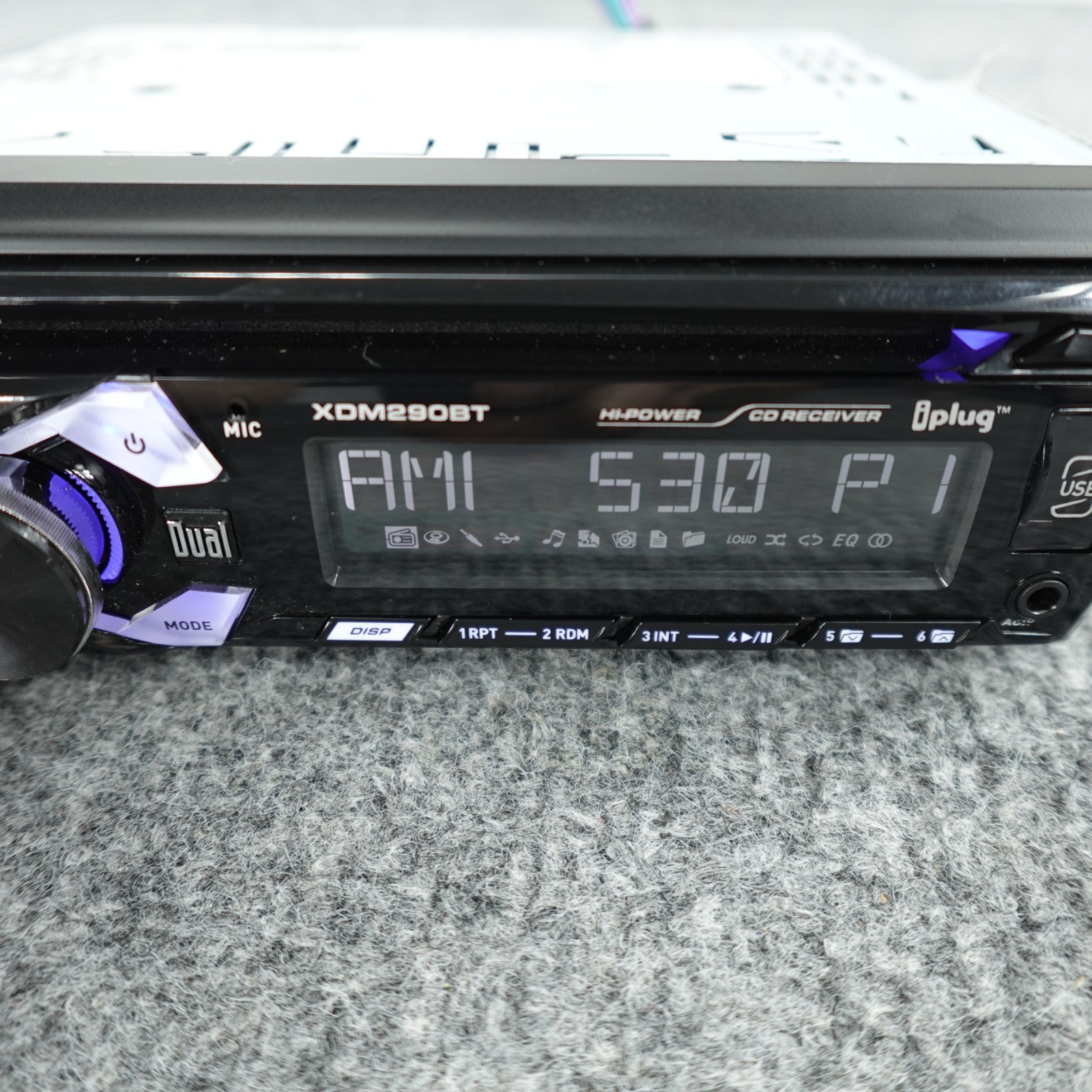 Dual Car Stereo XDM290BT CD MP3 Bluetooth USB AUX Receiver Single DIN Black